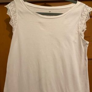 New Talbots White Eyelet Top Medium